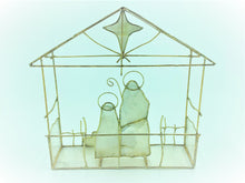 Load image into Gallery viewer, Nativity Scene Handcrafted from Natural Capiz 7&quot;L x 6.5H x 1.75&quot;D