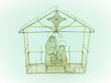 Load image into Gallery viewer, Nativity Scene Handcrafted from Natural Capiz 7&quot;L x 6.5H x 1.75&quot;D