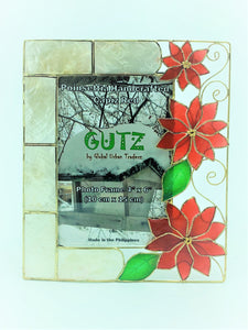 Poinsettia Capiz Photo Frame 4" x 6"