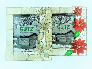 Poinsettia Capiz Photo Frame 4" x 6"