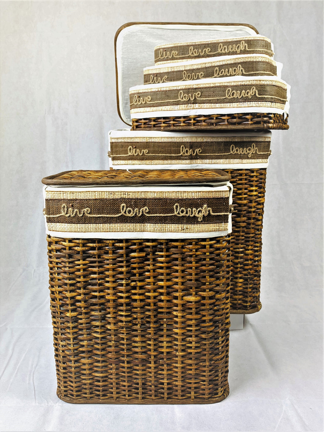 Live-Love-Laugh Laundry Hamper and Basket Organizer