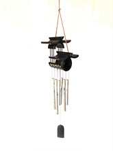 Load image into Gallery viewer, Carved Leaf Branch on Bamboo Wind Chime 20&quot;