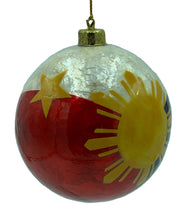 Load image into Gallery viewer, Filipino Bandilla Sun &amp; Stars Capiz Tree Ornament 4&quot;