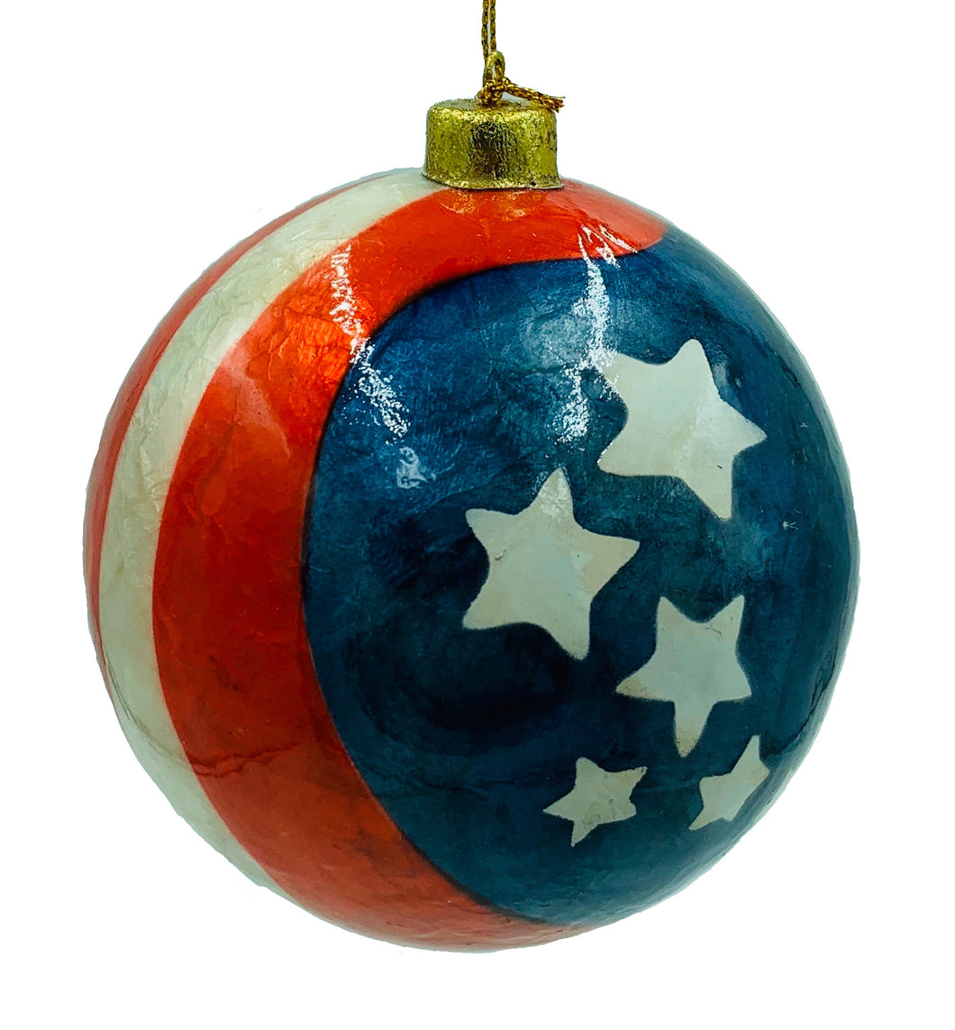 American Stars & Stripes Capiz Tree Ornament 4