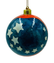 Load image into Gallery viewer, American Stars &amp; Stripes Capiz Tree Ornament 4&quot;