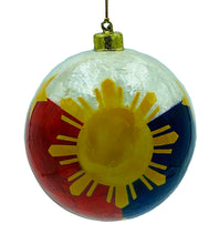 Load image into Gallery viewer, Filipino Bandilla Sun &amp; Stars Capiz Tree Ornament 4&quot;