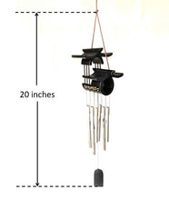 Load image into Gallery viewer, Carved Leaf Branch on Bamboo Wind Chime 20&quot;