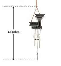 Load image into Gallery viewer, Espresso Bamboo Pagoda Boat Wind Chime 13&quot;